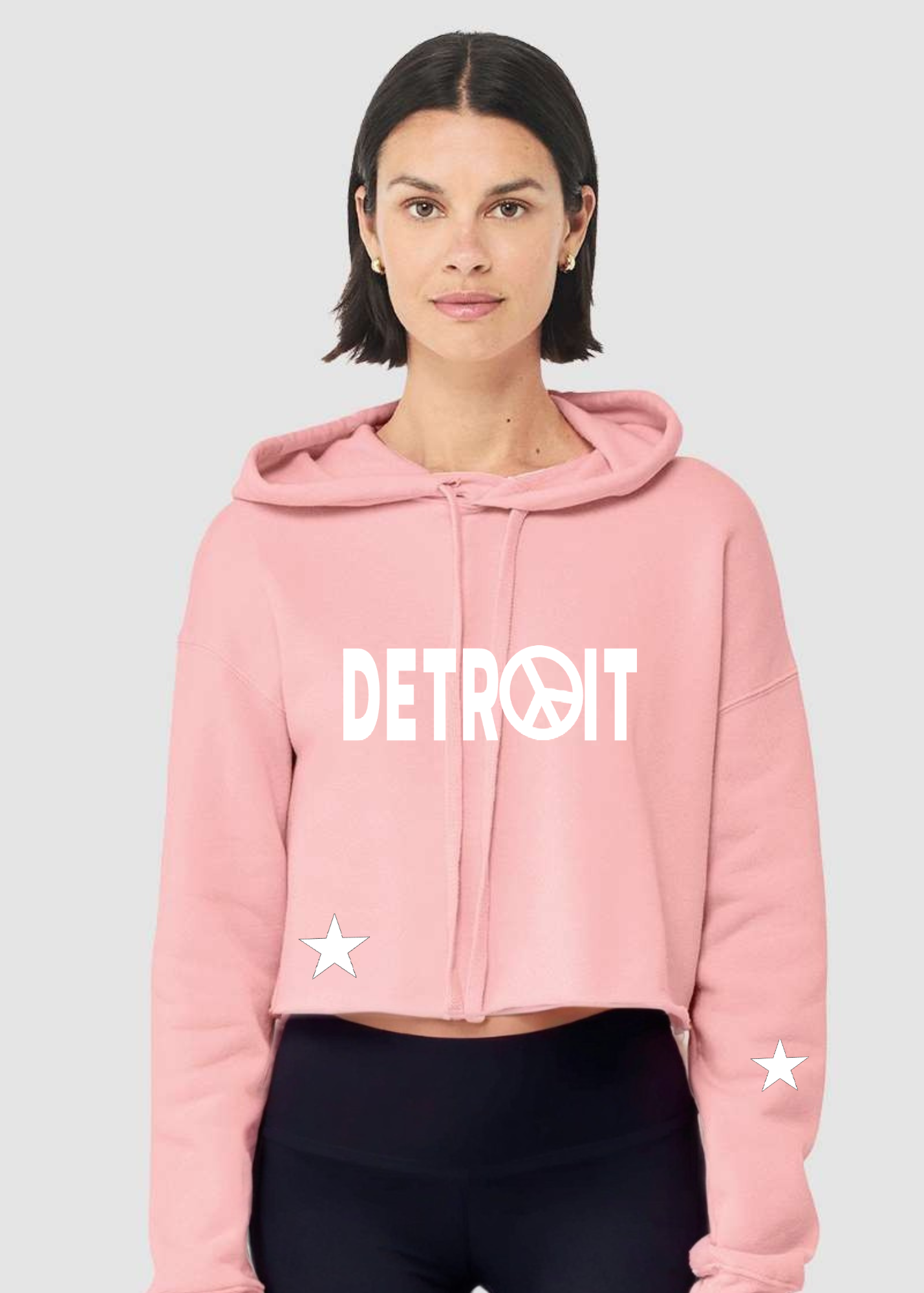 Crop Fleece Hoodie: Detroit ☮