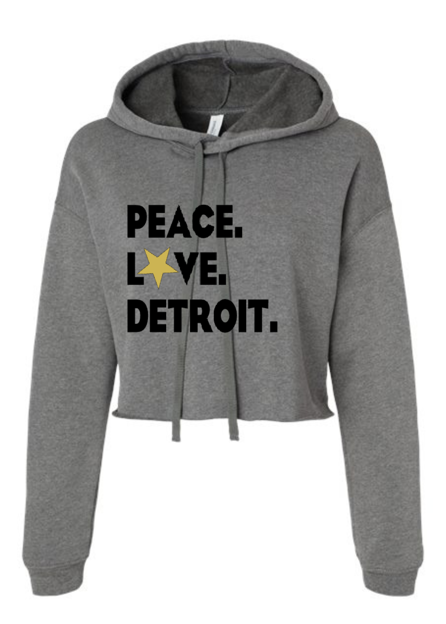 Crop Fleece Hoodie: Peace.Love.Detroit