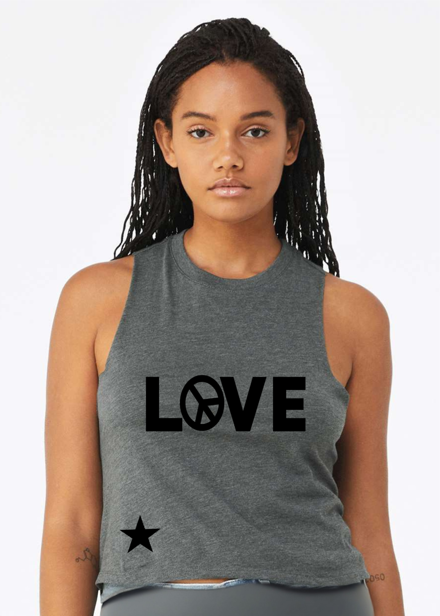 Racerback Crop Tank - Love ☮