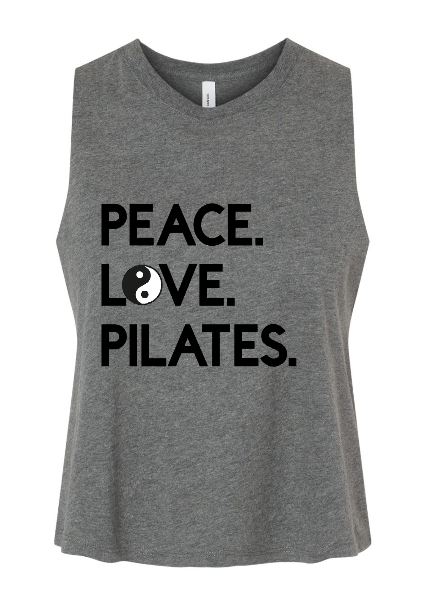 Racerback Crop Tank - Peace.Love.Pilates. ☯