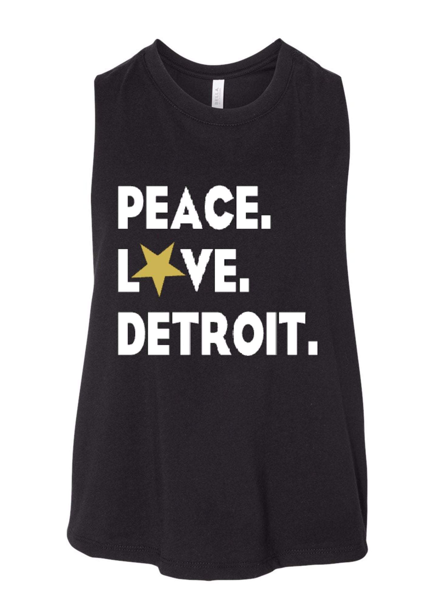 Racerback Crop Tank - Peace.Love.Detroit.