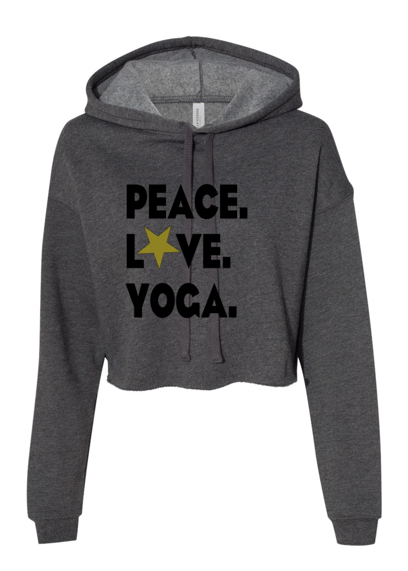 Crop Fleece Hoodie: Peace.Love.Yoga