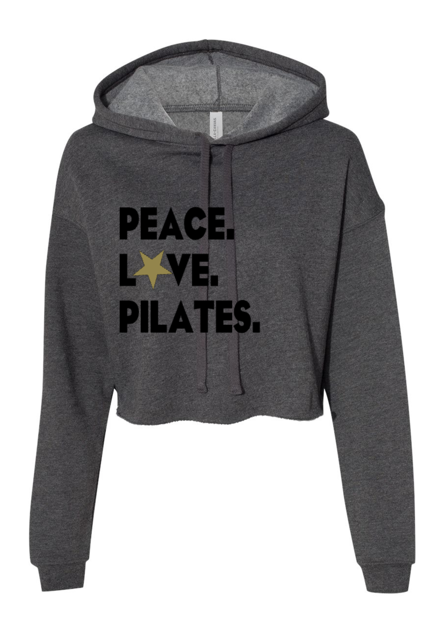 Crop Fleece Hoodie: Peace.Love.Pilates