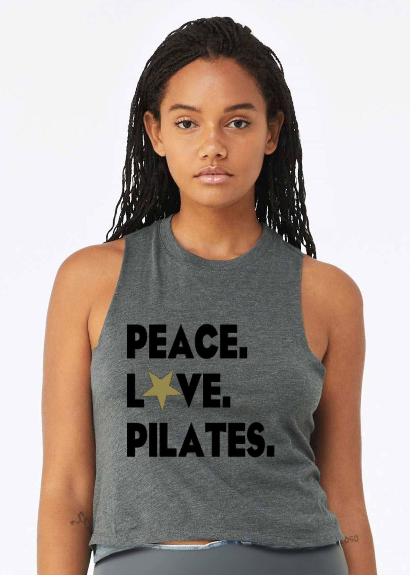 Racerback Crop Tank - Peace.Love.Pilates. ★