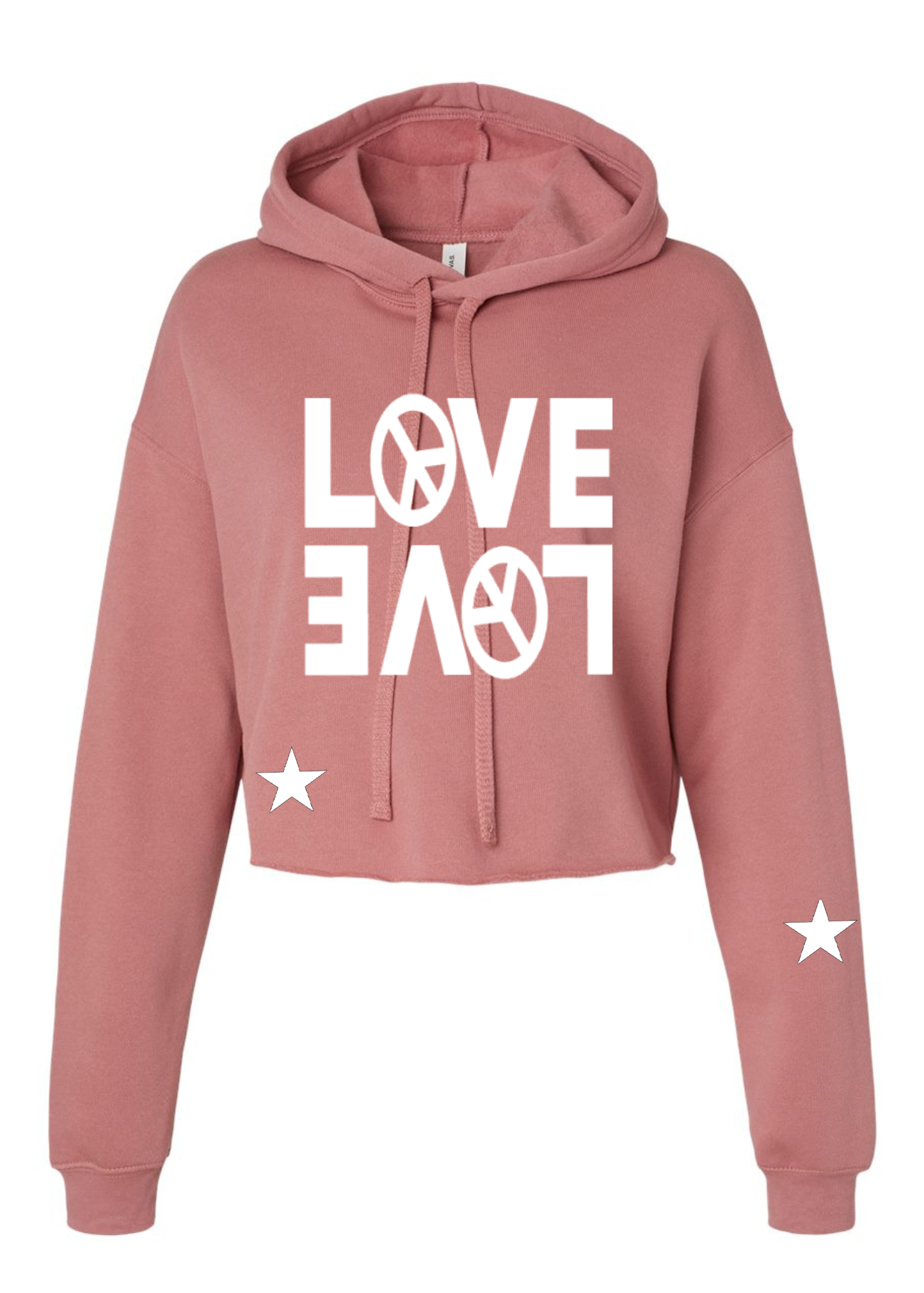 Crop Fleece Hoodie: Double Love