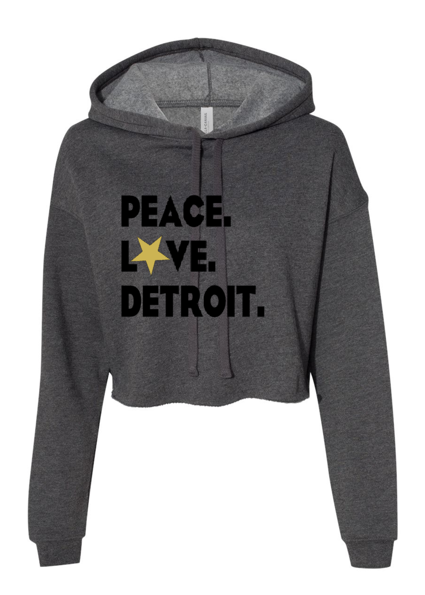 Crop Fleece Hoodie: Peace.Love.Detroit