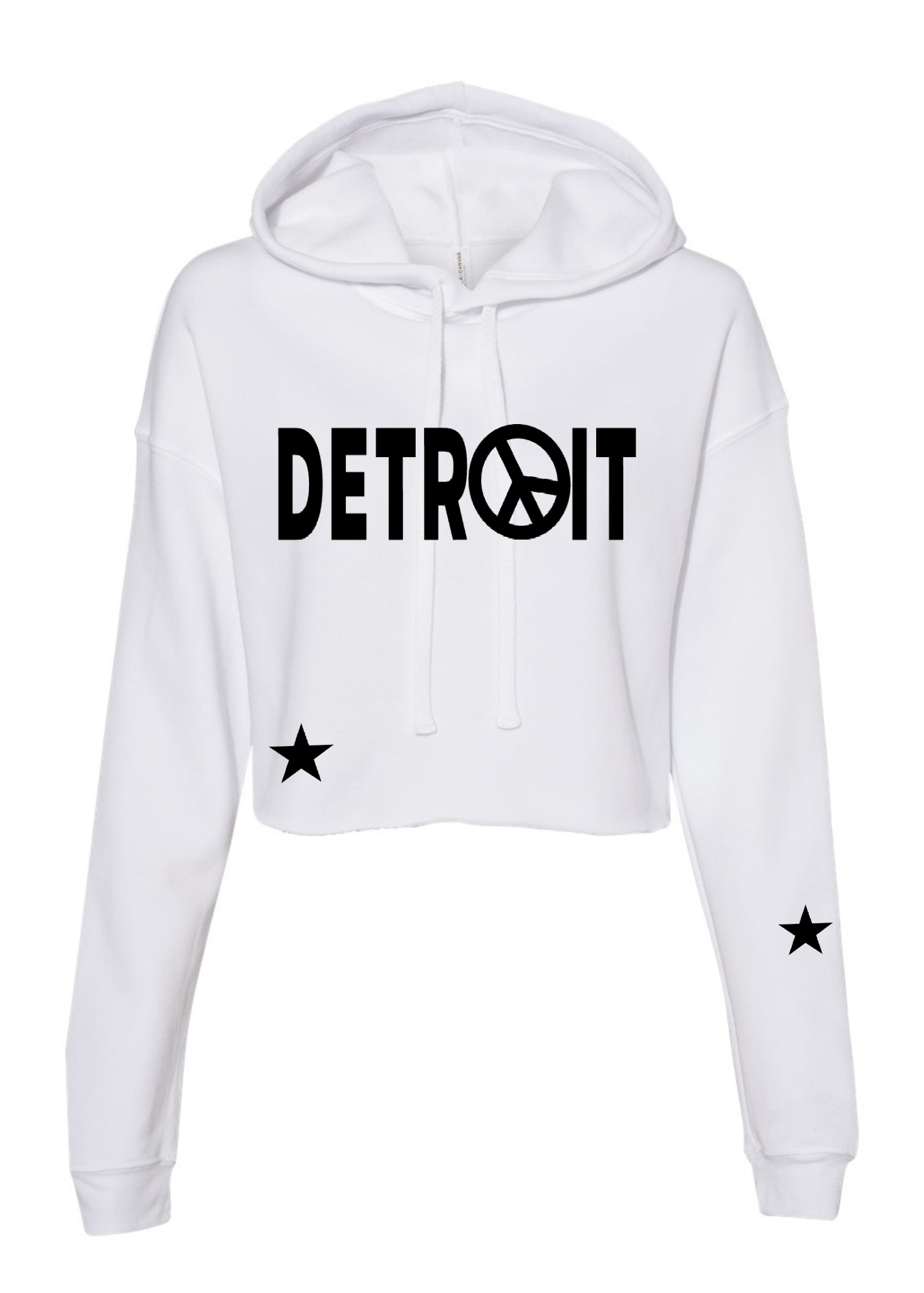 Crop Fleece Hoodie: Detroit ☮