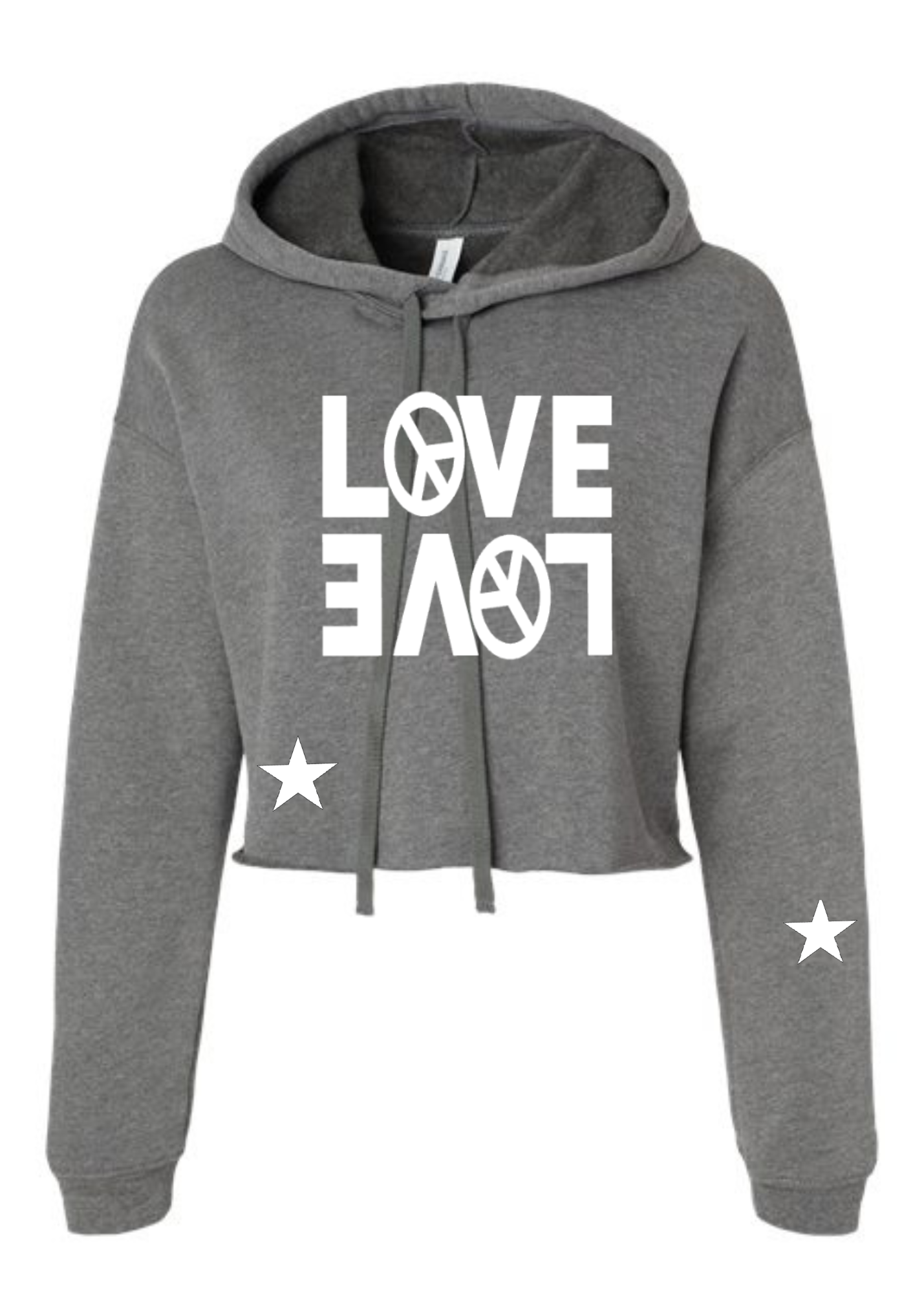 Crop Fleece Hoodie: Double Love