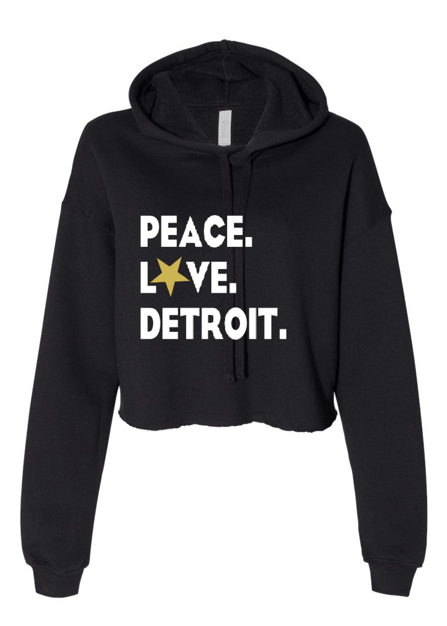 Crop Fleece Hoodie: Peace.Love.Detroit