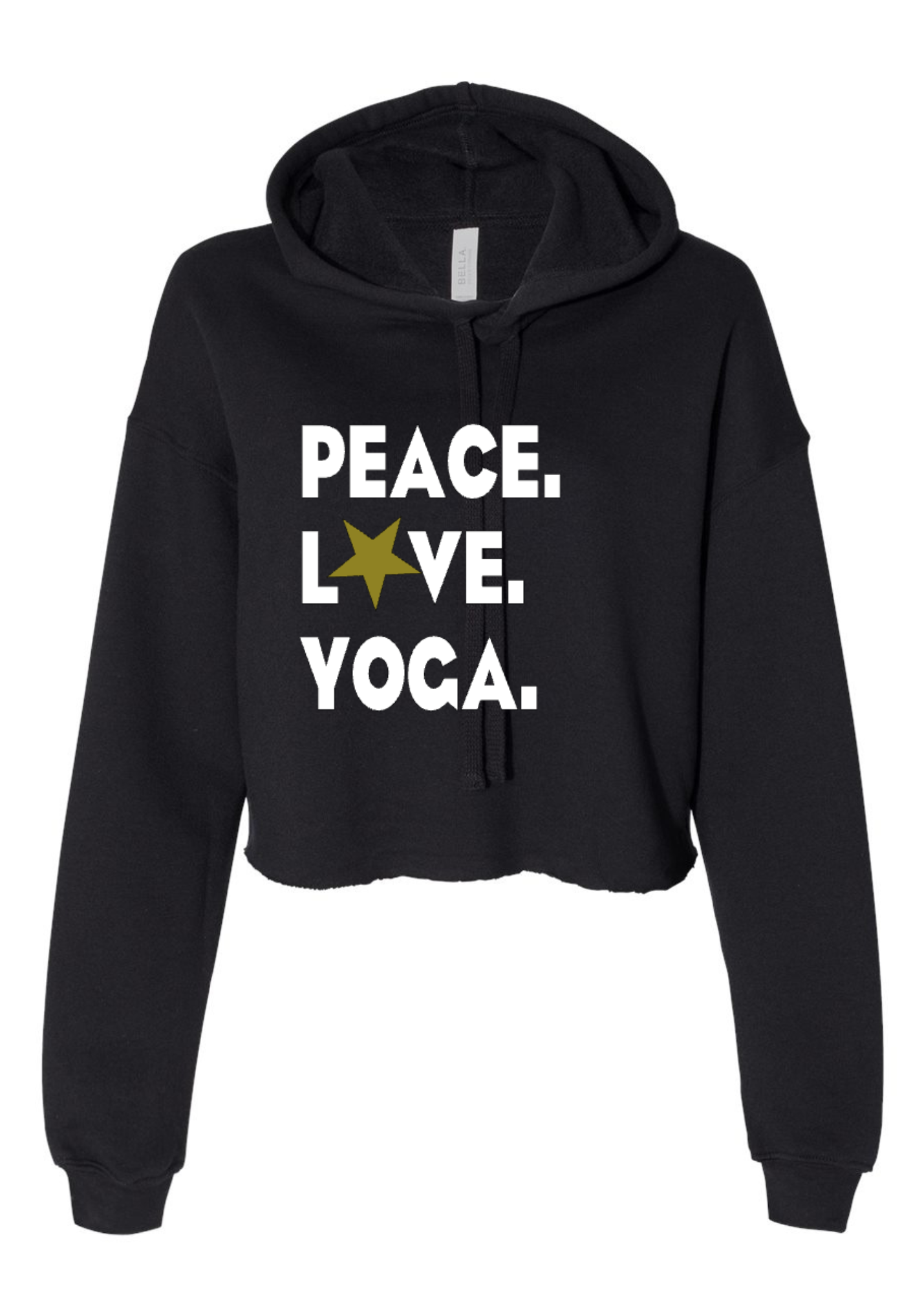 Crop Fleece Hoodie: Peace.Love.Yoga
