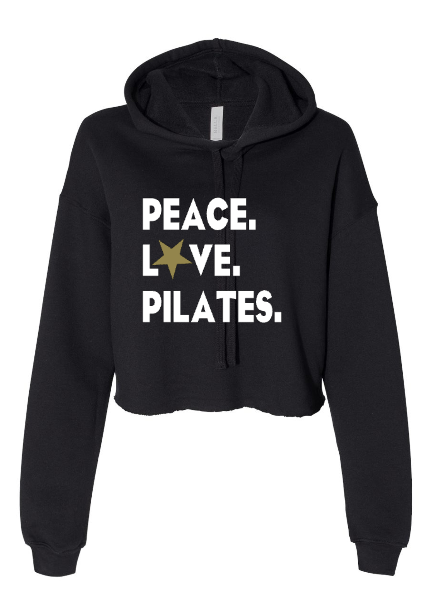 Crop Fleece Hoodie: Peace.Love.Pilates