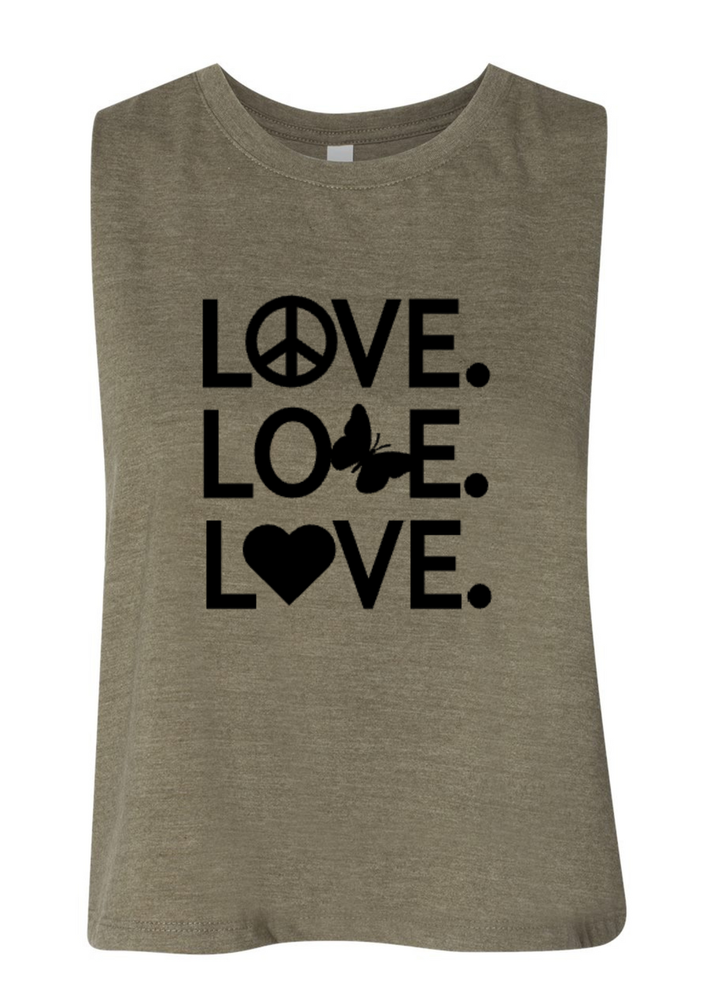 Racerback Crop Tank - LOVE LOVE LOVE