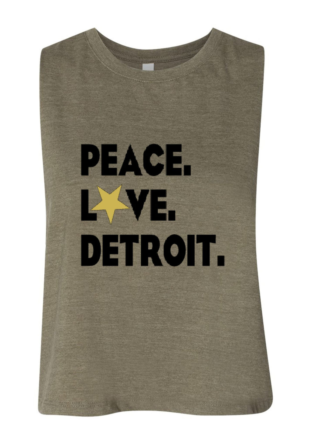 Racerback Crop Tank - Peace.Love.Detroit.
