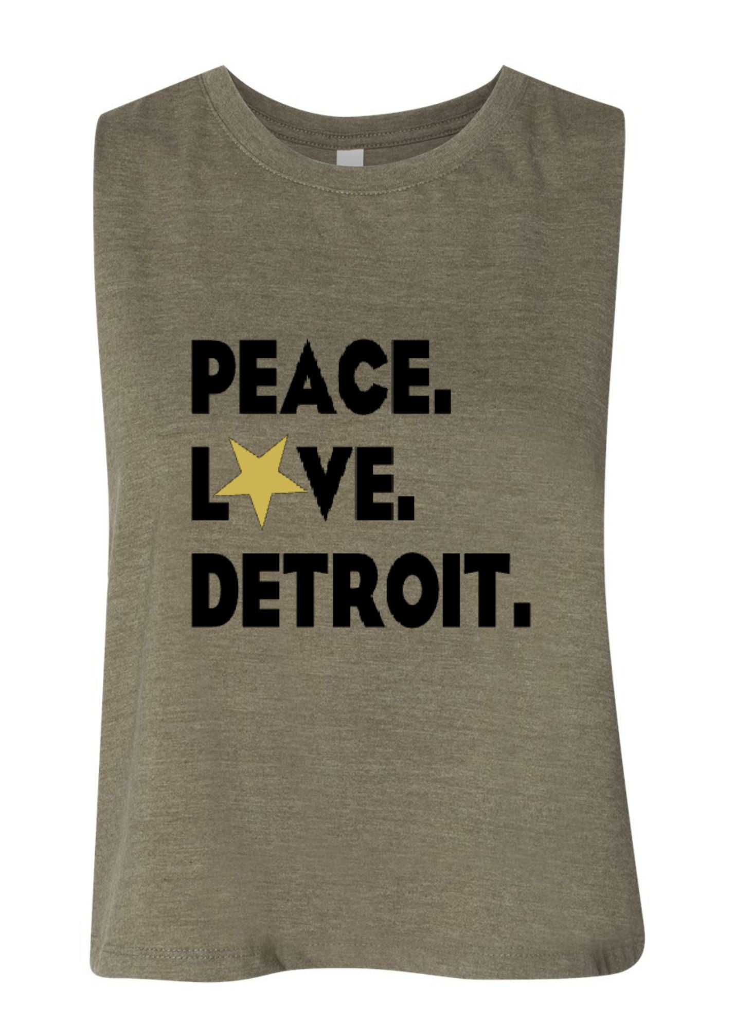 Racerback Crop Tank - Peace.Love.Detroit.