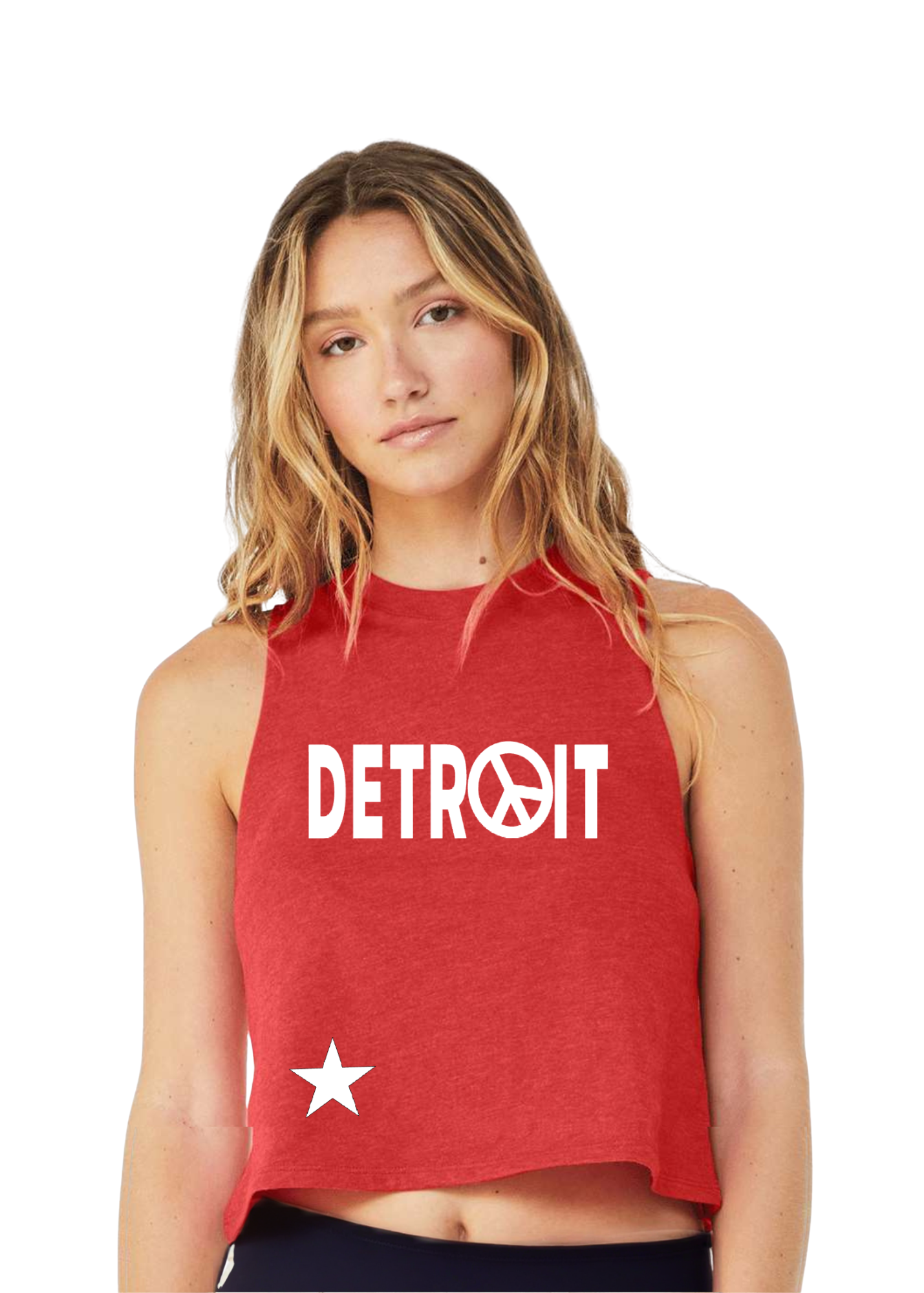 Racerback Crop Tank - Detroit ☮