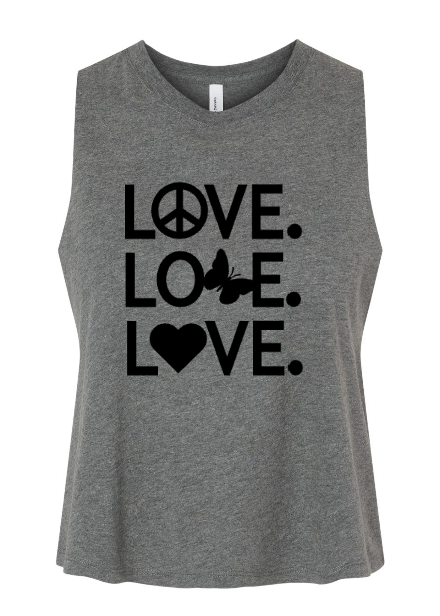 Racerback Crop Tank - LOVE LOVE LOVE