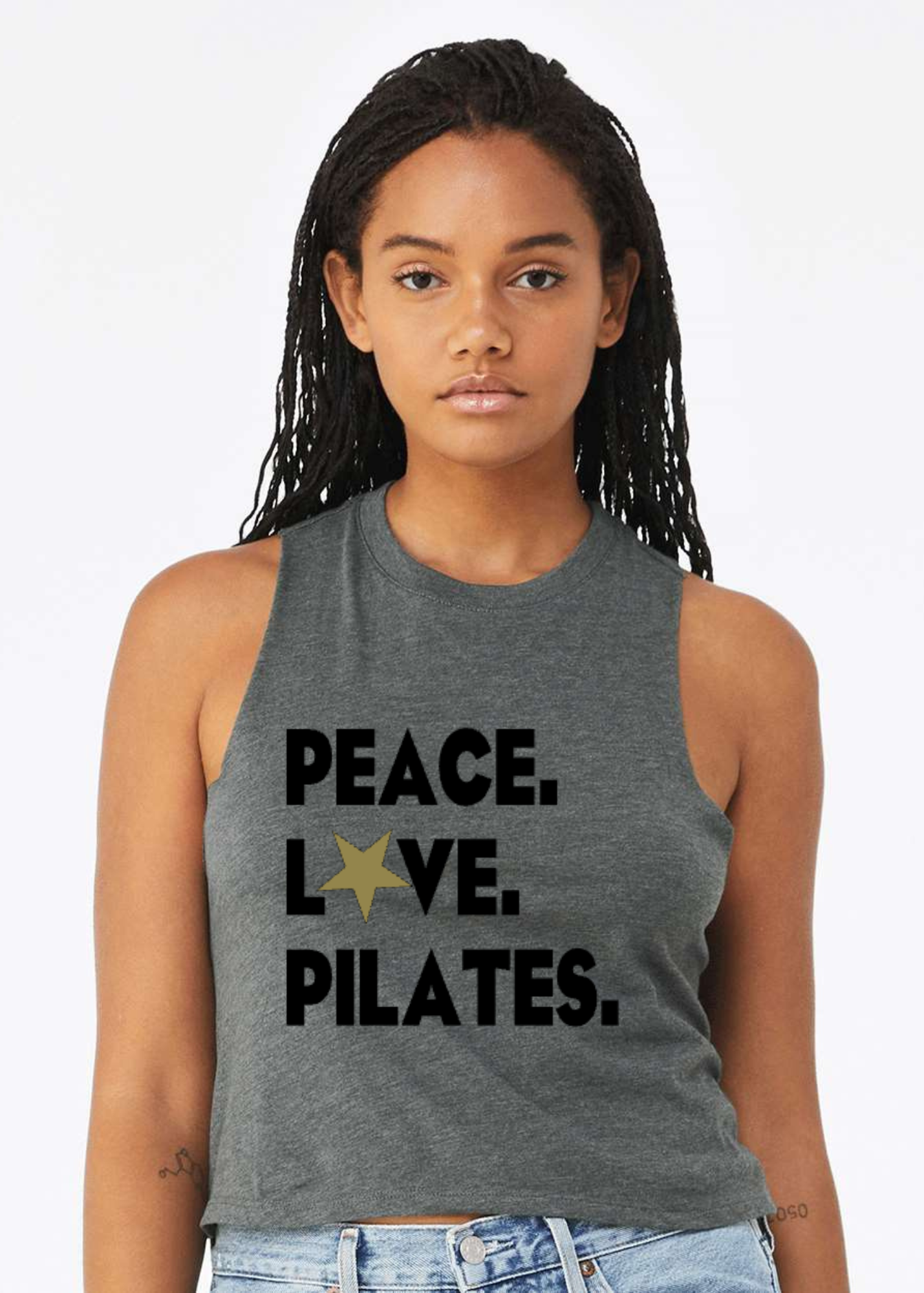 Racerback Crop Tank - Peace.Love.Pilates. ★