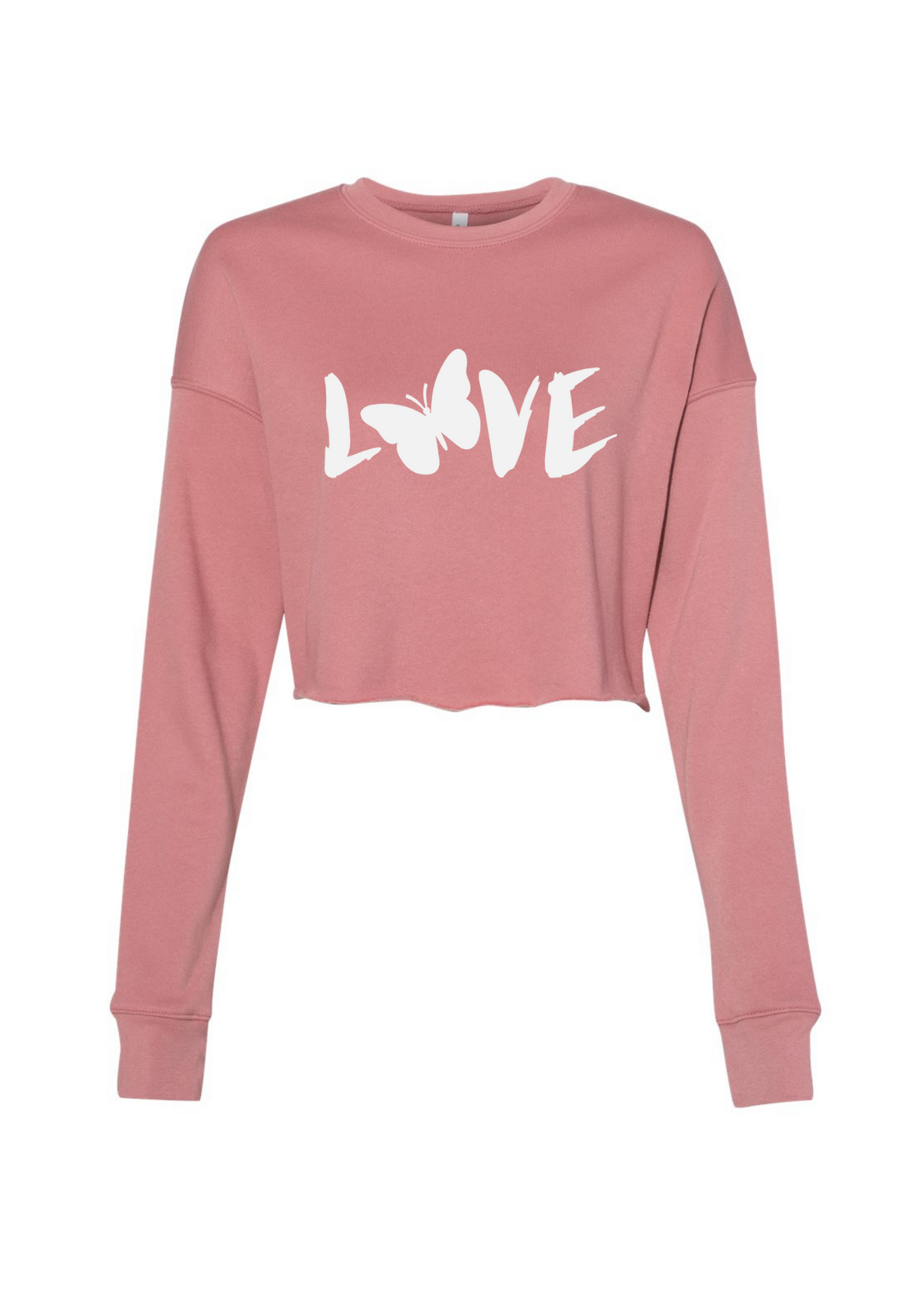 Crop Crew Fleece Crewneck Sweatshirt - Love 🦋