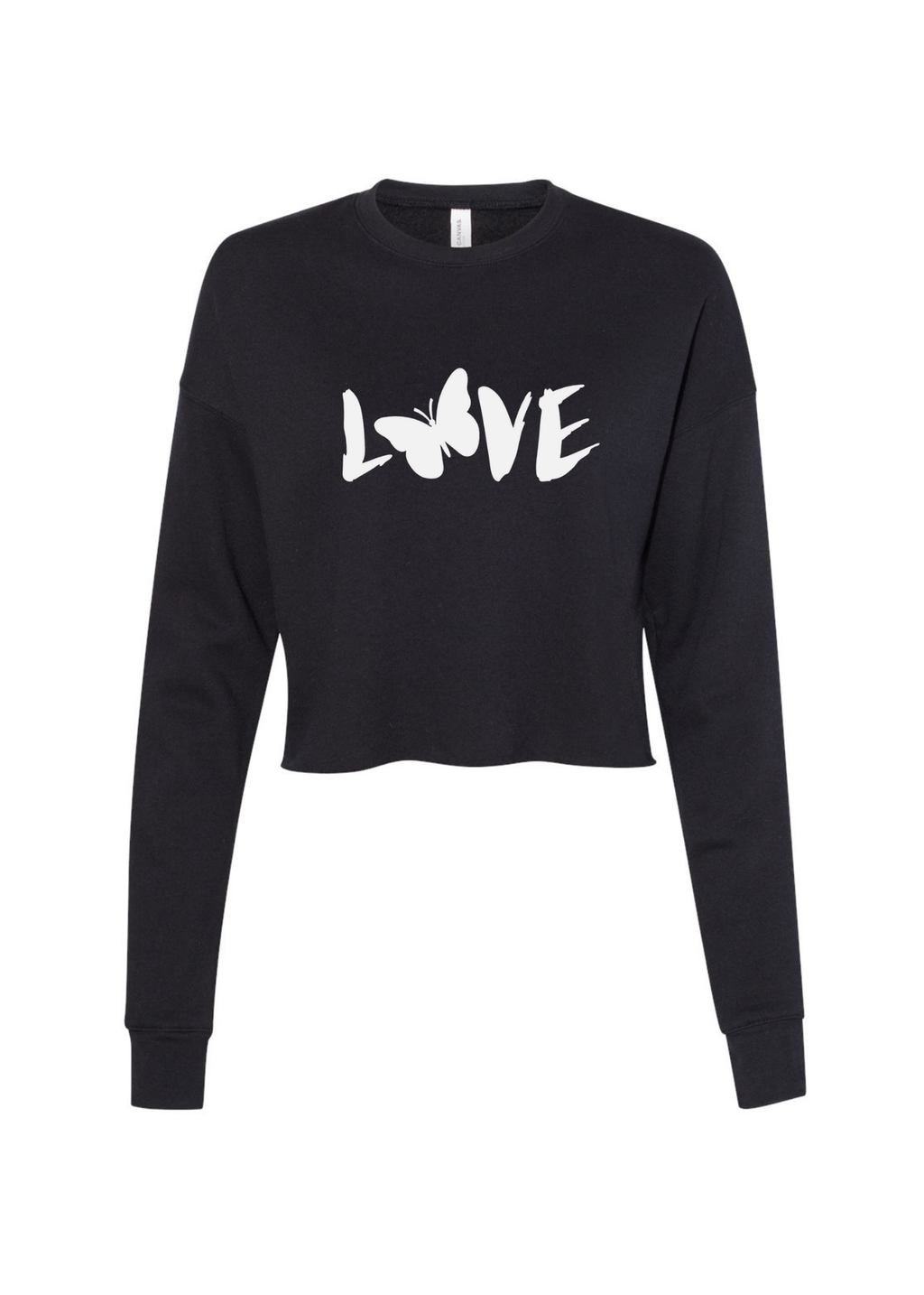 Crop Crew Fleece Crewneck Sweatshirt - Love 🦋