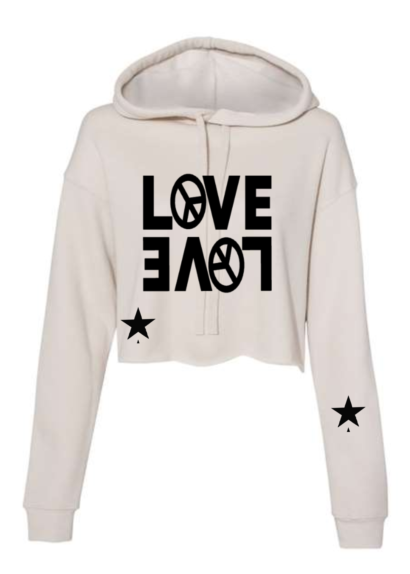 Crop Fleece Hoodie: Double Love