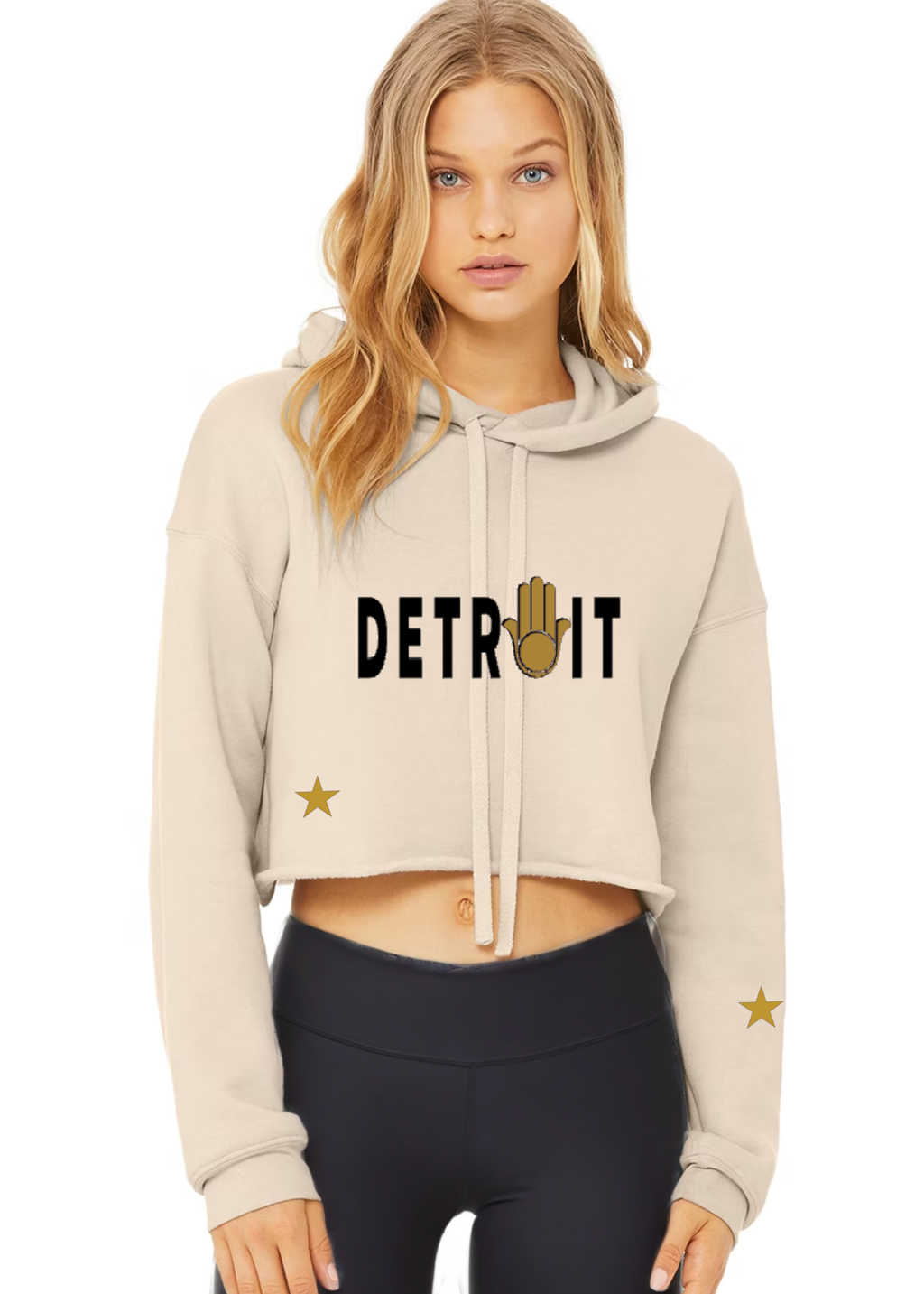 Crop Fleece Hoodie: Detroit
