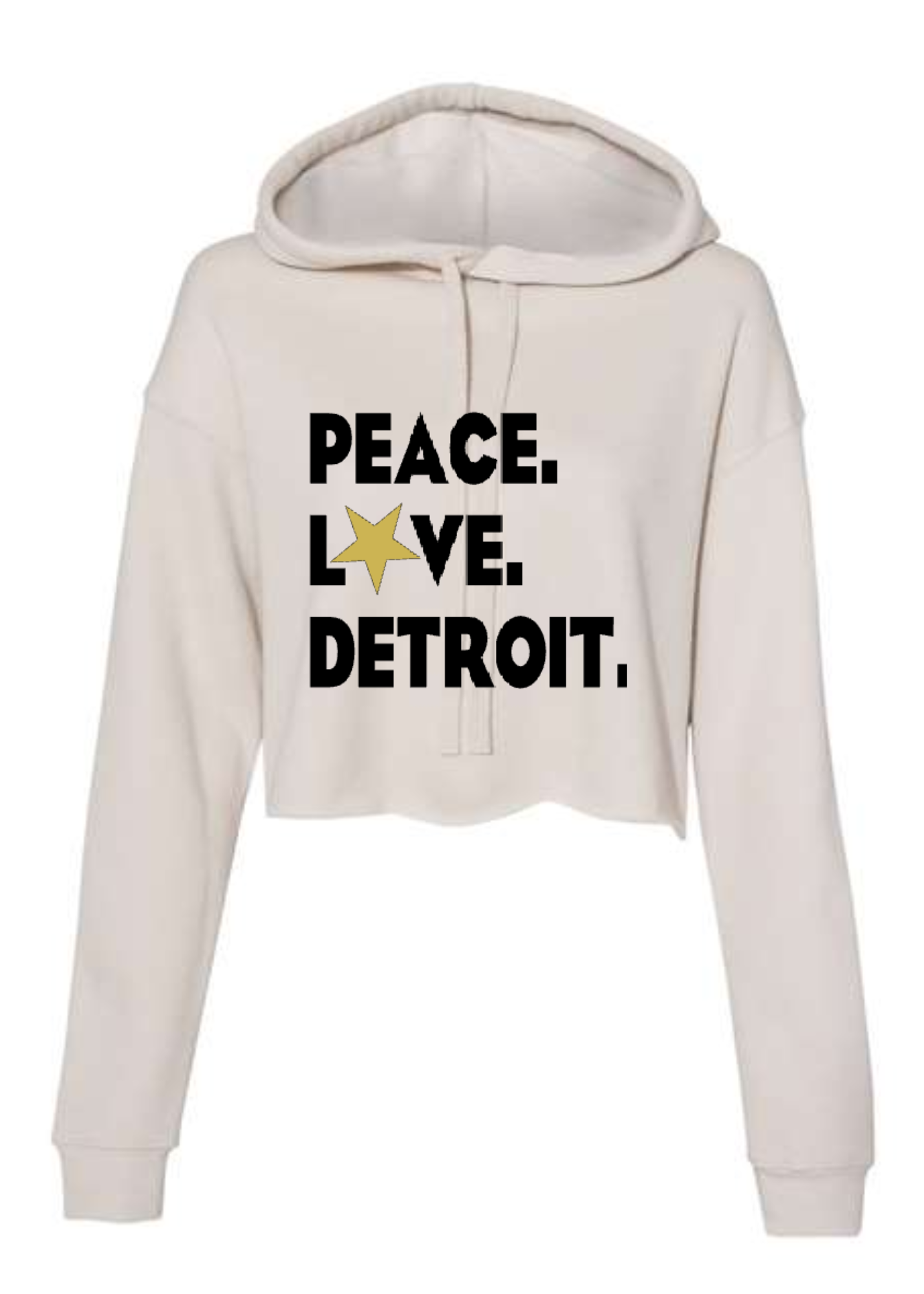 Crop Fleece Hoodie: Peace.Love.Detroit