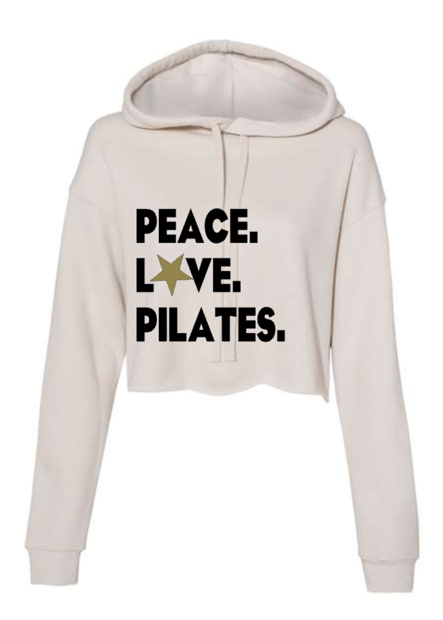 Crop Fleece Hoodie: Peace.Love.Pilates