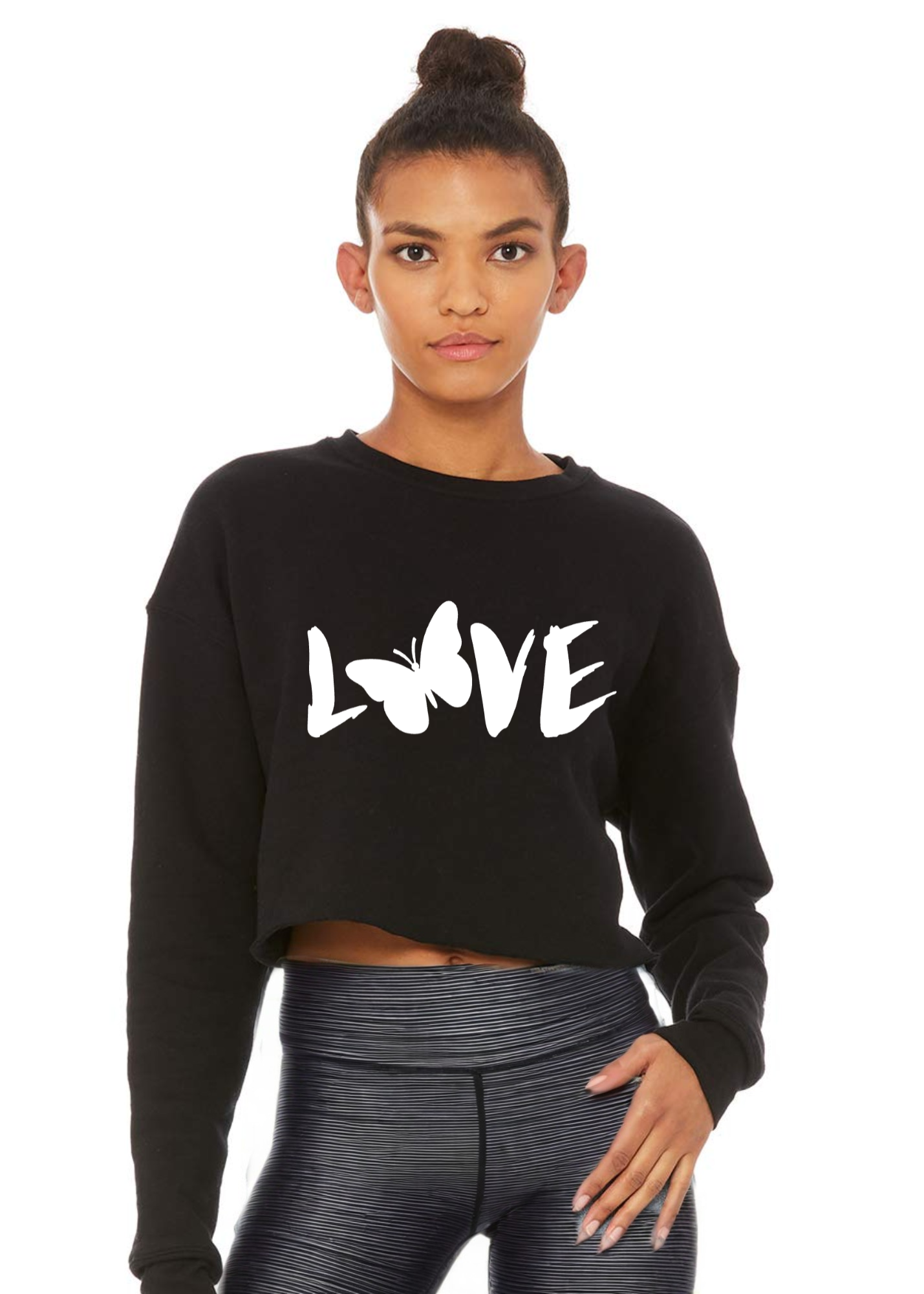 Crop Crew Fleece Crewneck Sweatshirt - Love 🦋