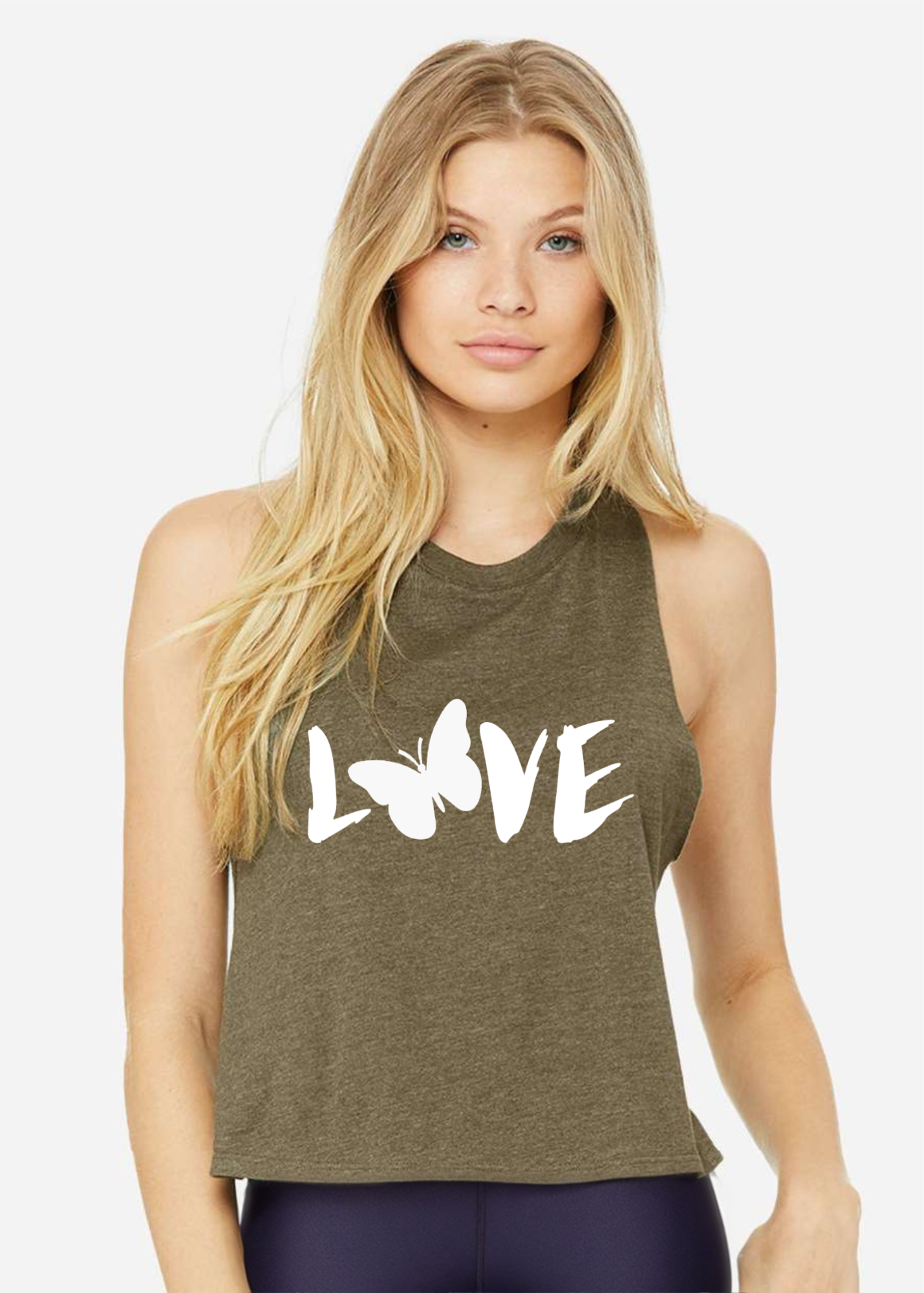 Racerback Crop Tank - Love 🦋
